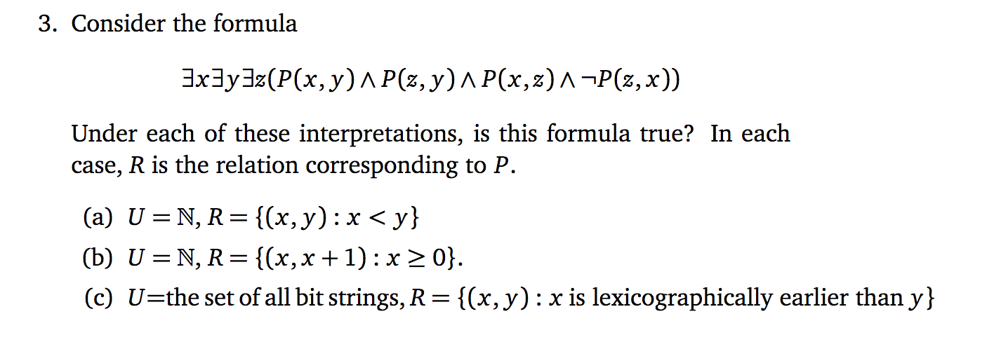 Solved 3 Consider The Formula 3x3y Z P X Y P2 Y A P X Chegg Com