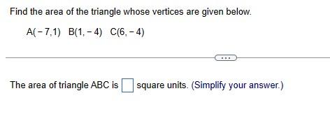 Solved Find The Area Of The Triangle Whose Vertices Are | Chegg.com