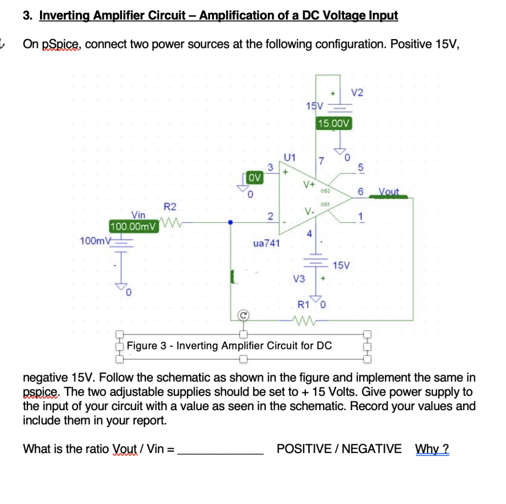 Solved 3. Inverting Amplifier Circuit – Amplification Of | Chegg.com