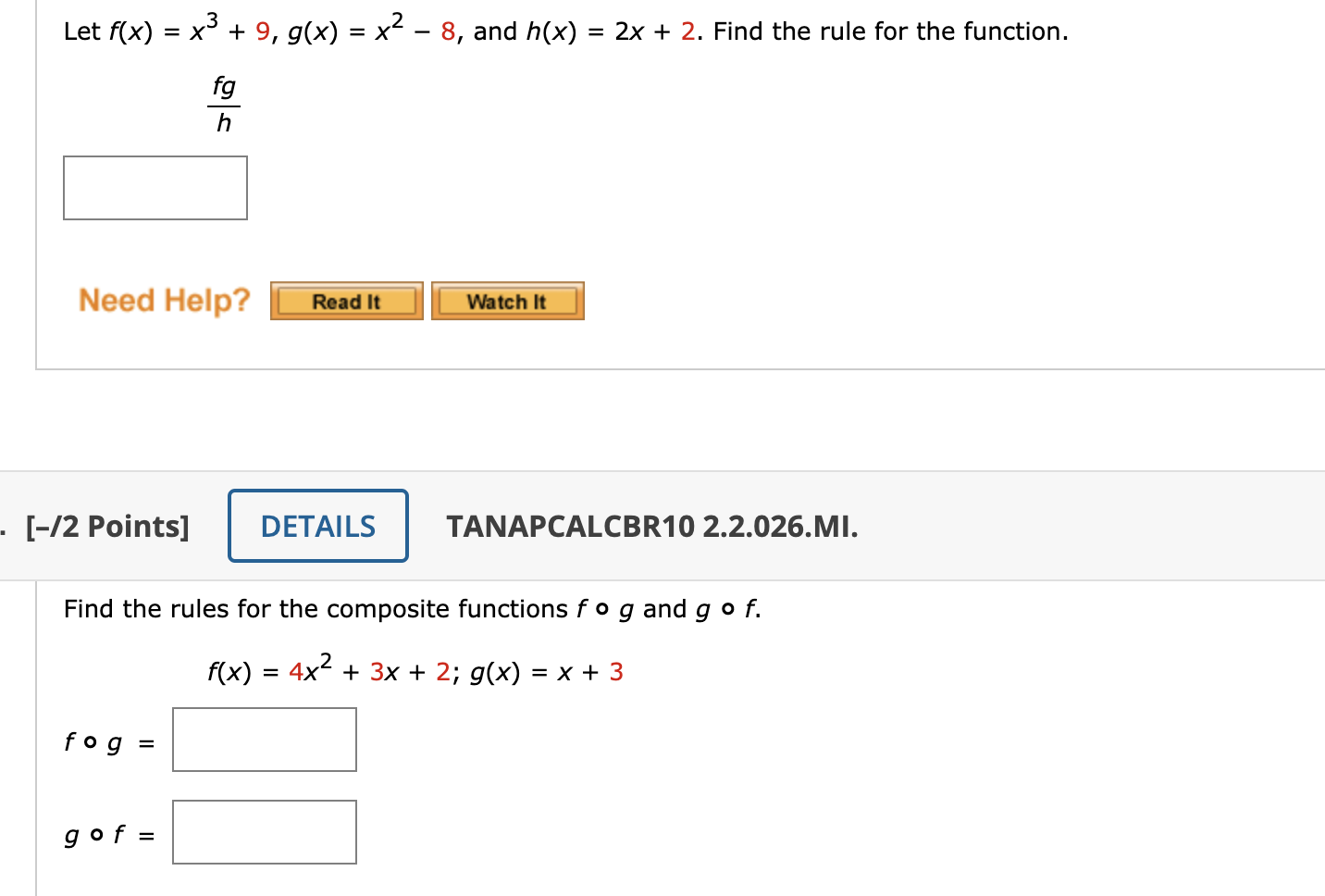 Solved Let Fx X3 3 And Gx X2 8 Find The Rule