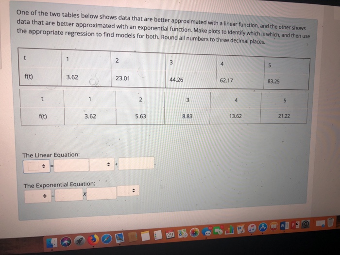 Solved One of the two tables below shows data that are | Chegg.com