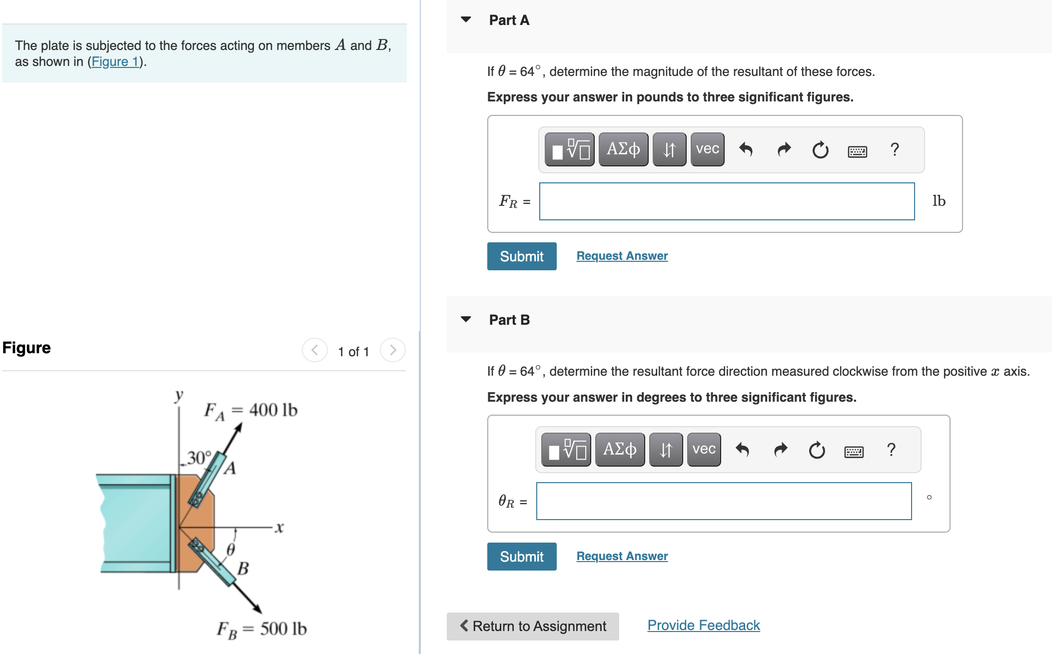 Solved The plate is subjected to the forces acting on | Chegg.com