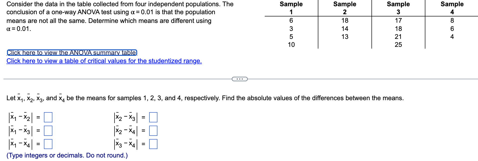 Solved Sample Consider the data in the table collected from | Chegg.com