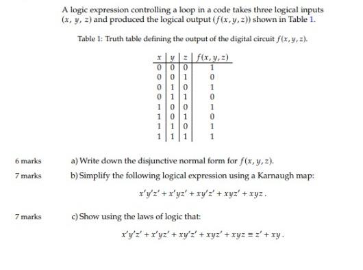 Solved A logic expression controlling a loop in a code takes | Chegg.com