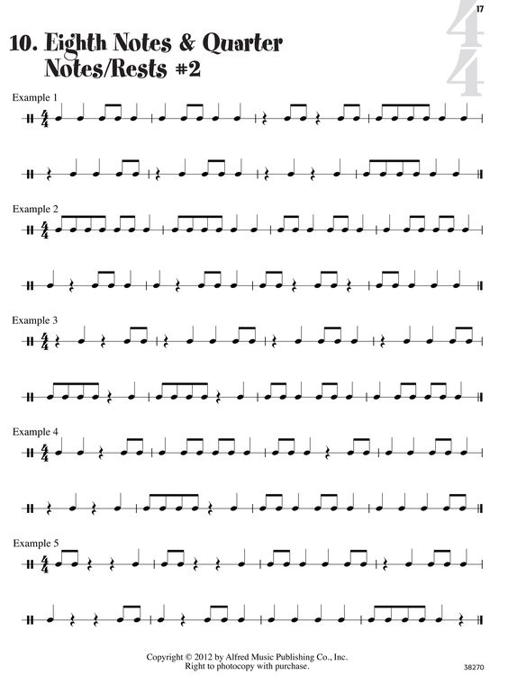 10. Eighth Notes \& Quarter Notes/Rests \#2 Copyright | Chegg.com