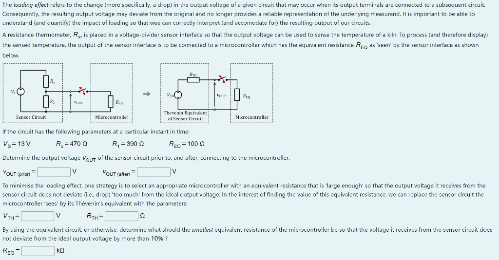 Solved The loading effect refers to the change (more | Chegg.com