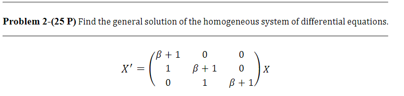 Solved Problem 2-(25P) Find the general solution of the | Chegg.com