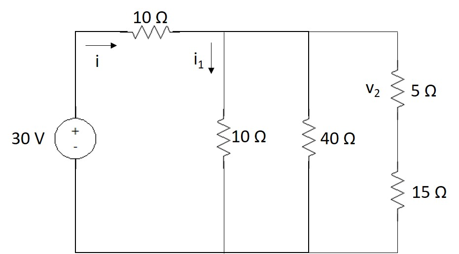 Solved 10 Ω V2 5Ω + 10 Ω 40 Ω 30 V 15 Ω Μ Μ | Chegg.com