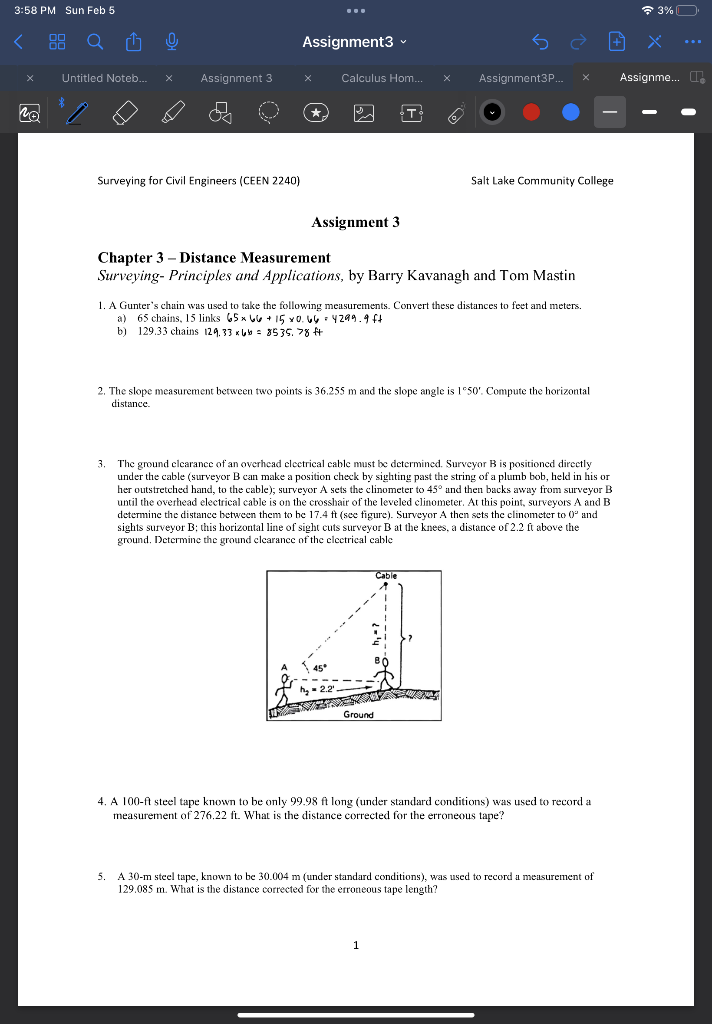 Chapter 3 - Distance Measurement Surveying- | Chegg.com