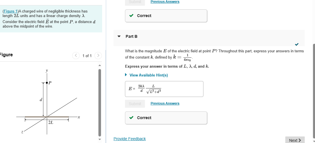 Solved (Figure 1)A charged wire of negligible thickness has | Chegg.com