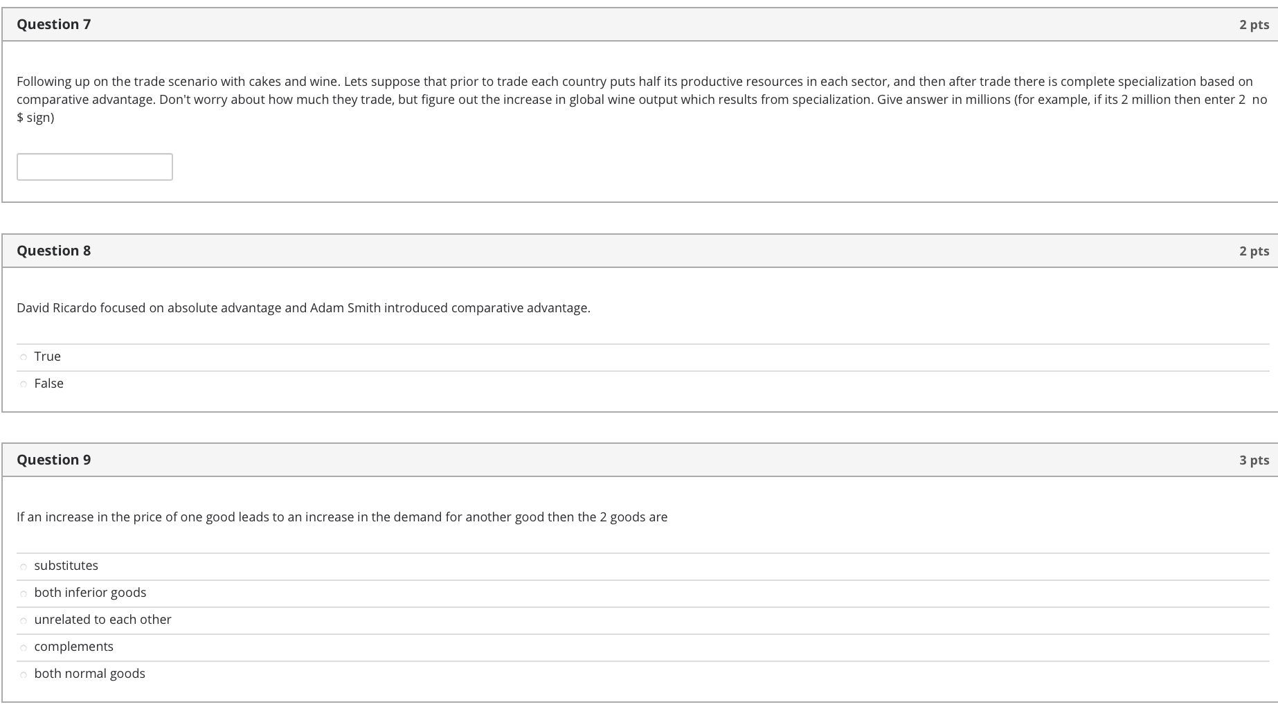 Solved Question 7 2 pts Following up on the trade scenario | Chegg.com