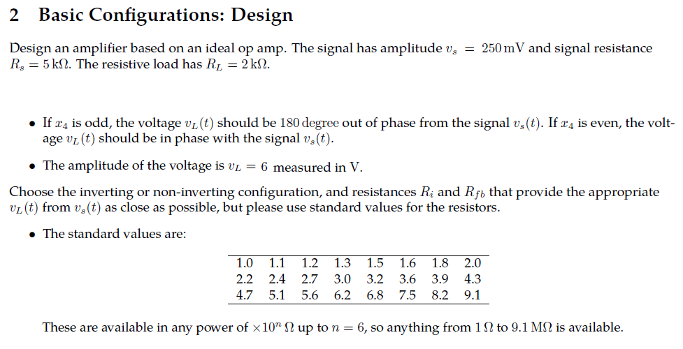 2 Basic Configurations: Design Design an amplifier | Chegg.com