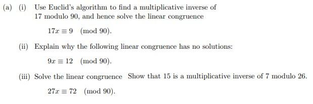 Solved A I Use Euclids Algorithm To Find A 5328