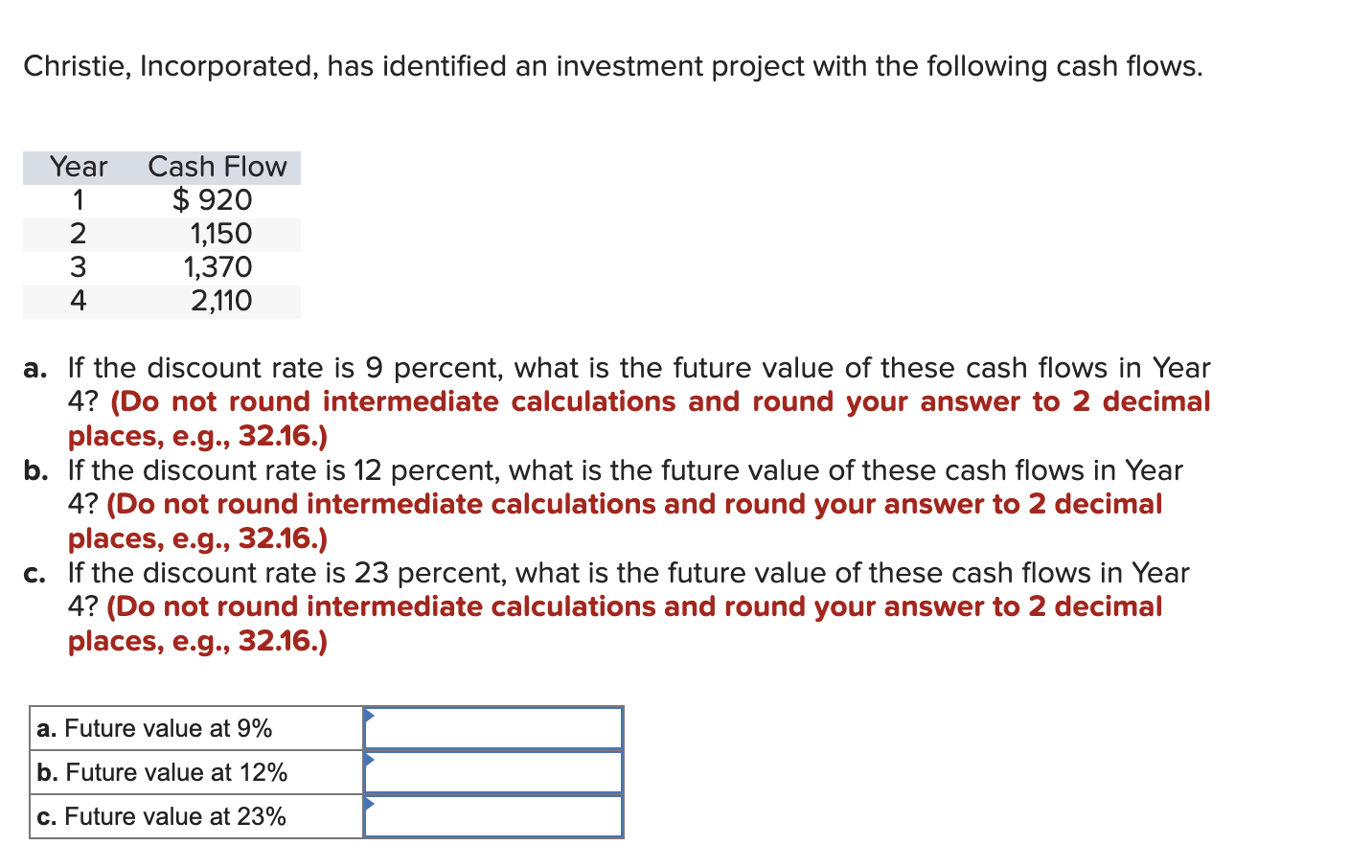 Solved Christie Incorporated Has Identified An Investment Chegg