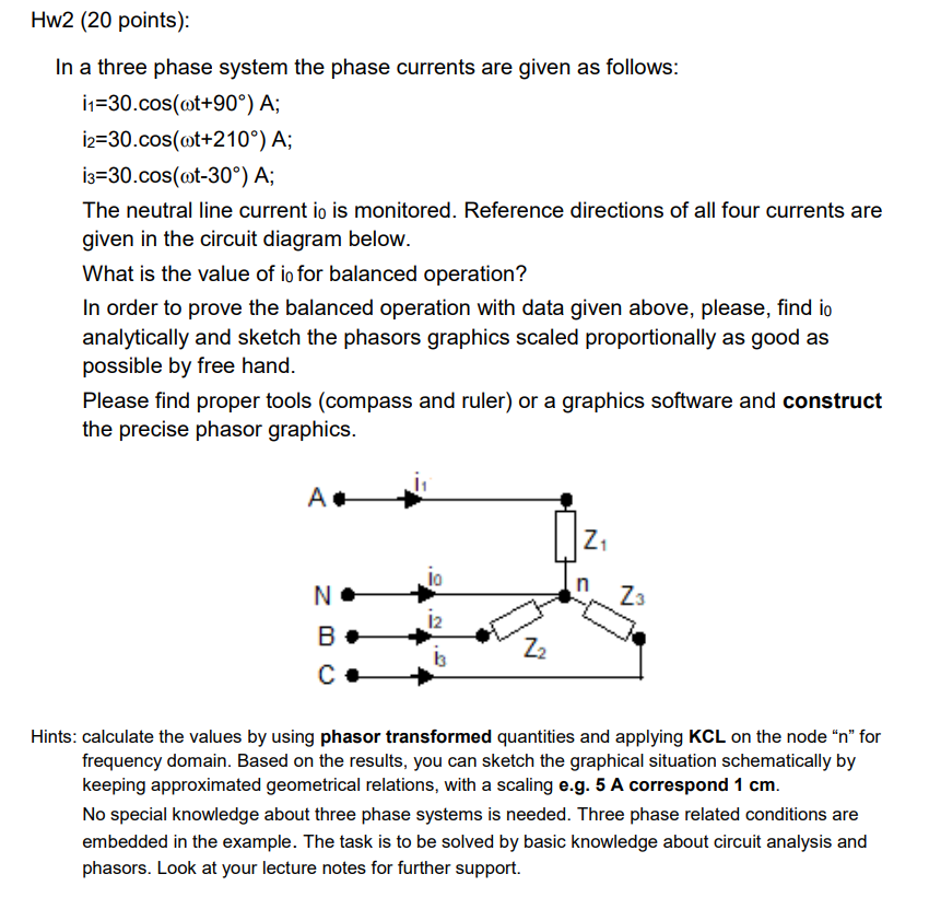Solved Hw2 (20 points): In a three phase system the phase | Chegg.com