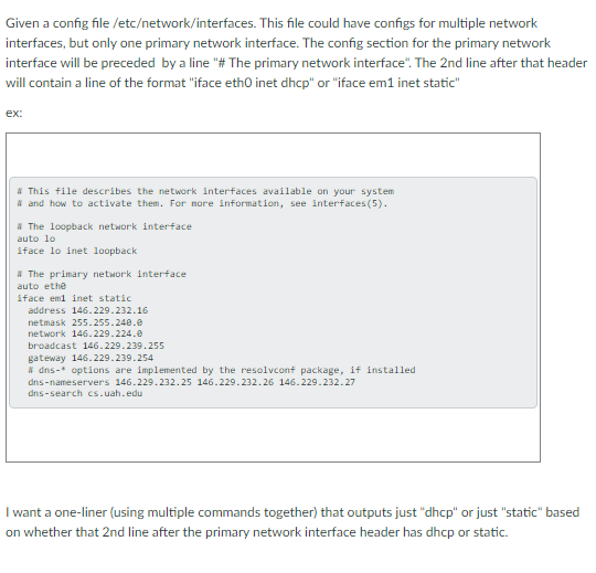 Solved Given a config file This