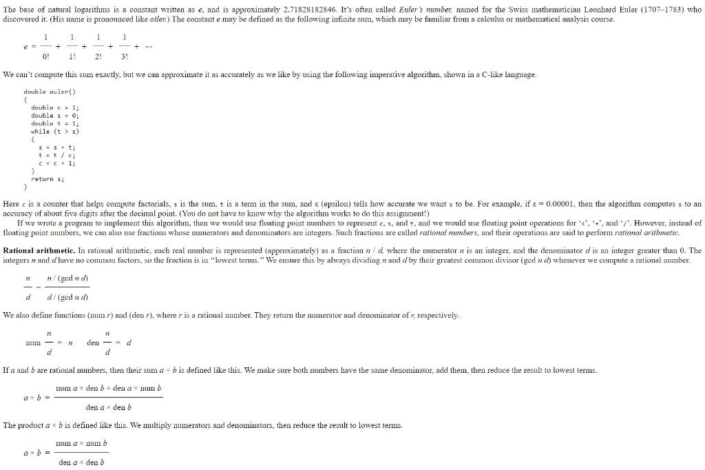 Solved The base of natural logarithms is a constant written | Chegg.com