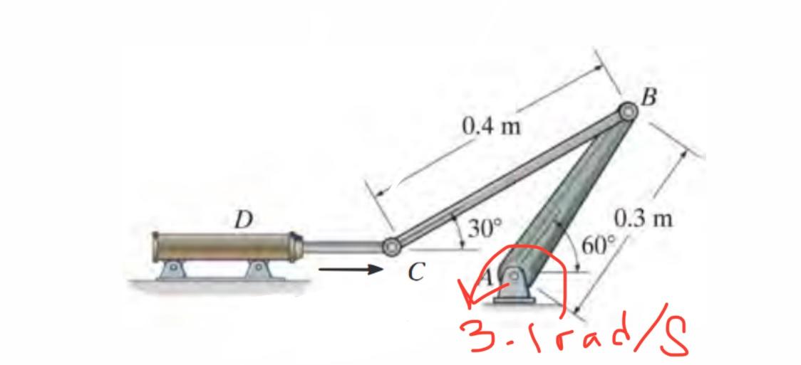 Solved Hydraulic cylinder is extending with the velocity
