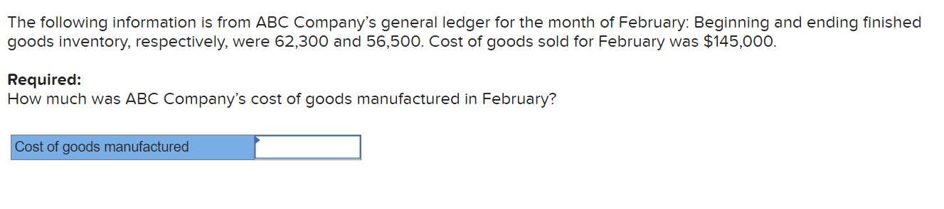 Solved The Following Information Is From ABC Company s Chegg