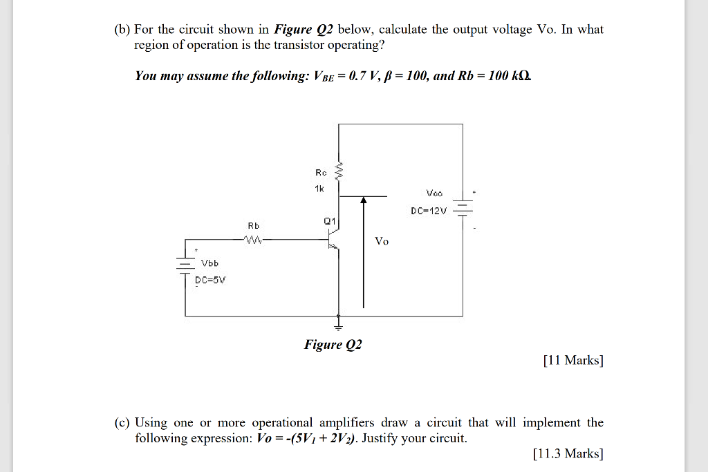 Solved (b) For The Circuit Shown In Figure Q2 Below, | Chegg.com