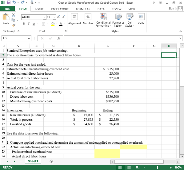 Solved Compute a predetermined overhead rate. Prepare | Chegg.com