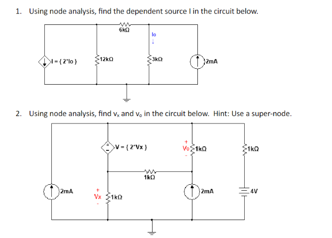 Solved 1. Using node analysis, find the dependent source I | Chegg.com