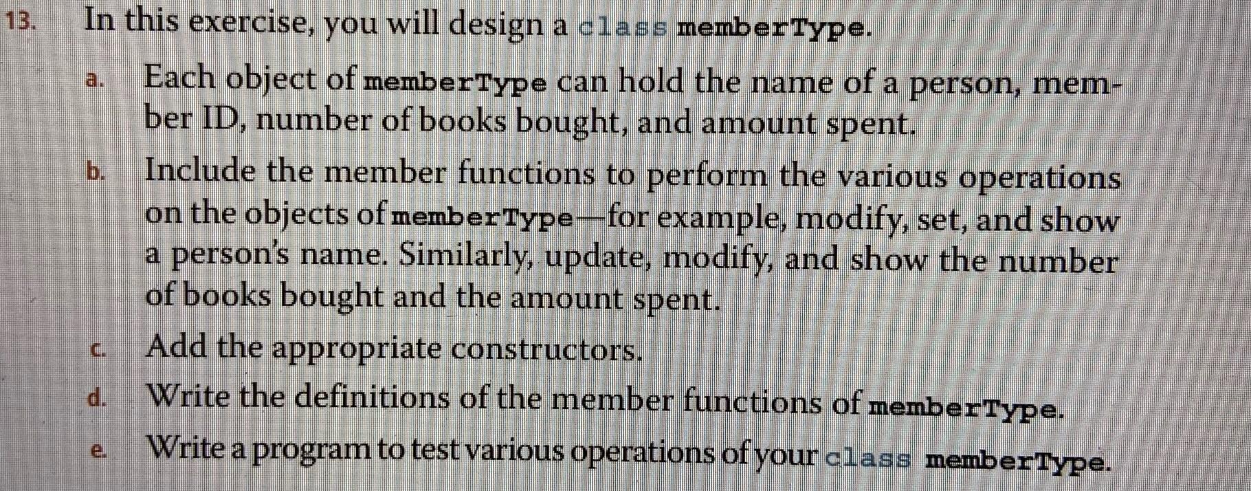 Solved 3. In this exercise, you will design a class | Chegg.com
