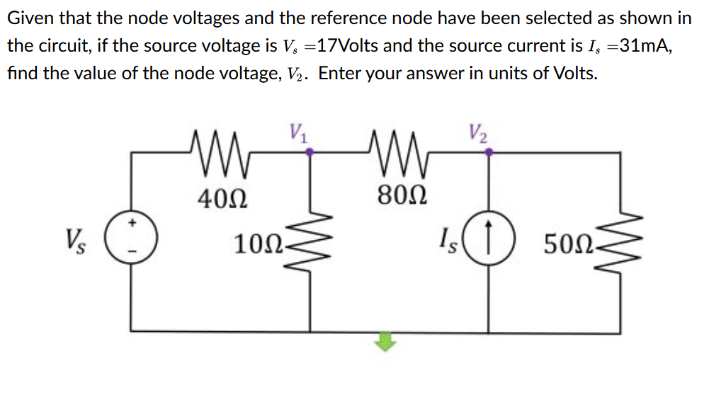 Solved Given that the node voltages and the reference node | Chegg.com