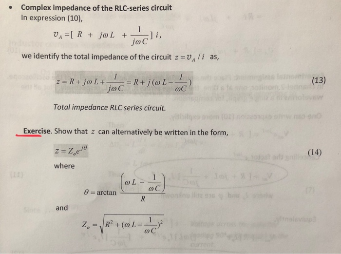 Solved Complex Impedance Of The RLC-series Circuit In | Chegg.com