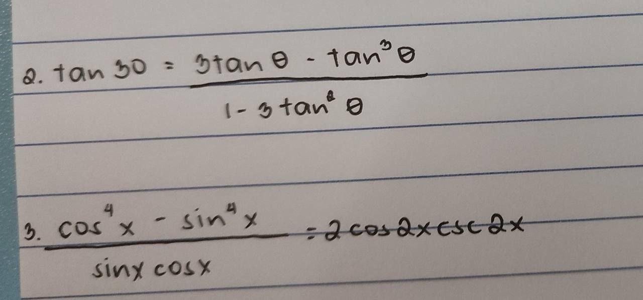 sin theta= 2 tan 30° ÷ 1 tan^2 30°