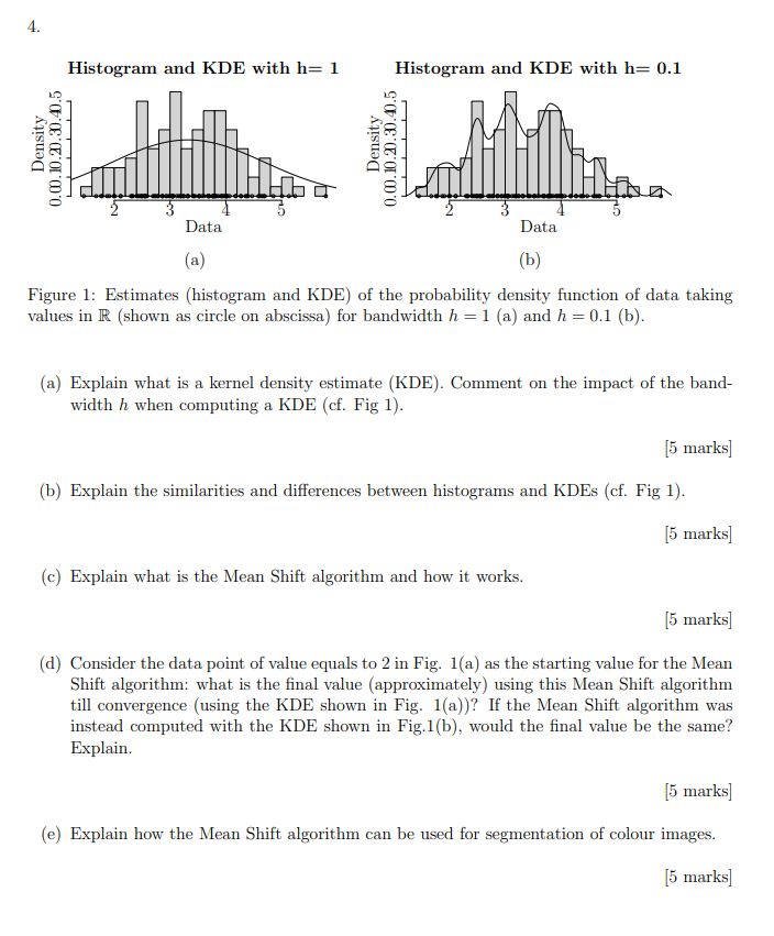 this example shows a histogram combined with a kde... Solved Hiotammon and K NF with h-1, Histogram and KDE with | Chegg.com