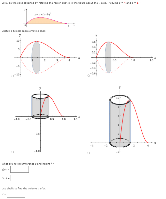 Solved Refer to the figure and find the volume generated by | Chegg.com