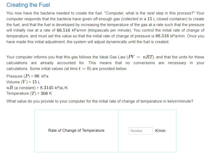 Solved Creating the Fuel You now have the bacteria needed to