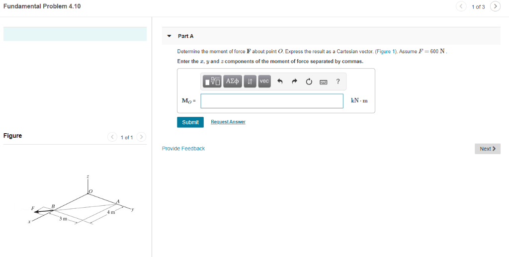 Solved Fundamental Problem 4.10 10f3> Part A Determine the | Chegg.com