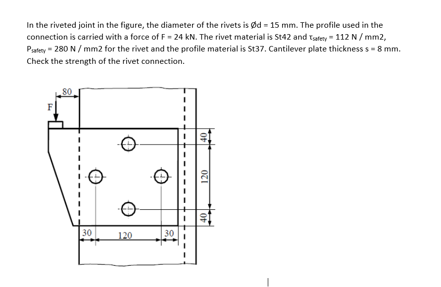 Solved In the riveted joint in the figure, the diameter of