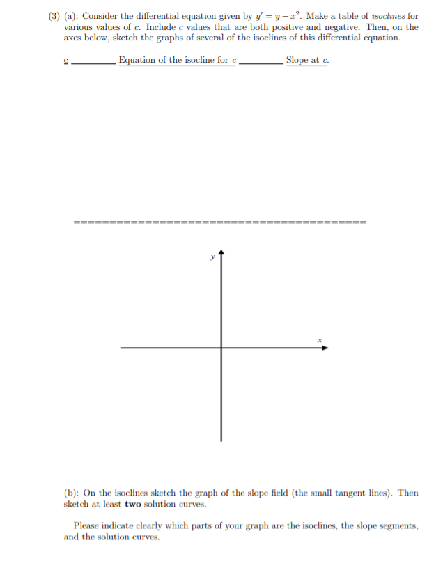 Solved (3) (a): Consider the differential equation given by | Chegg.com