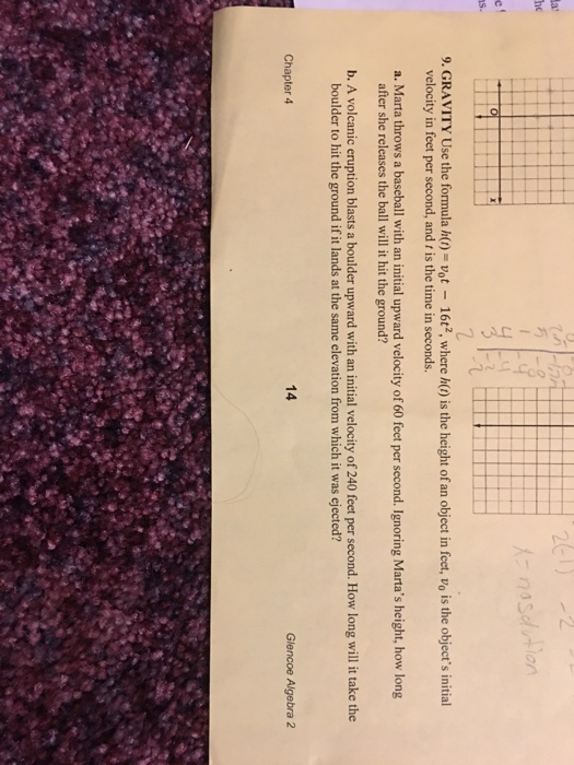 Solved 9. GRAVITY Use the formula ht) vot 16t2, where h() is