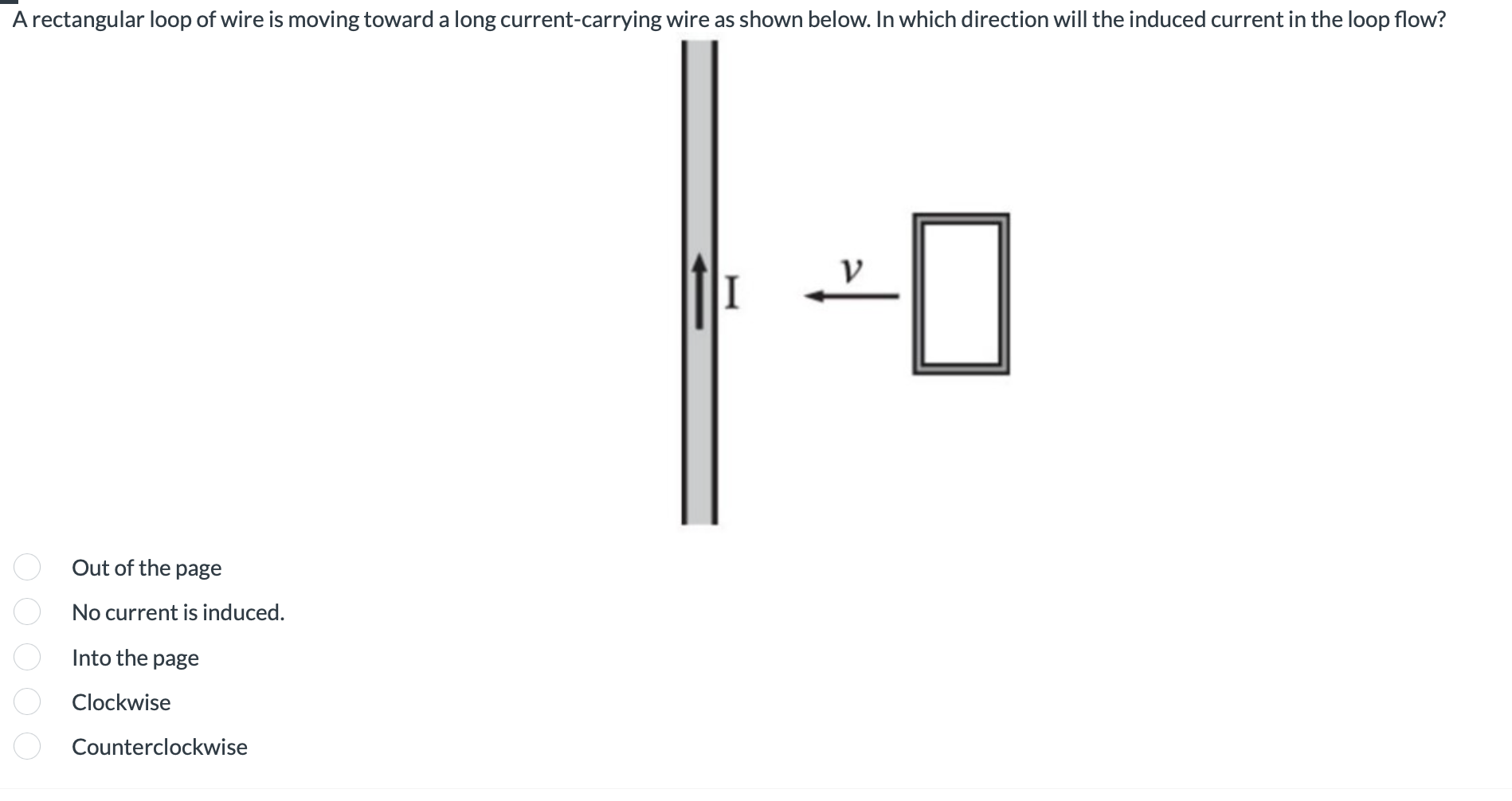 Solved A rectangular loop of wire is moving toward a long | Chegg.com