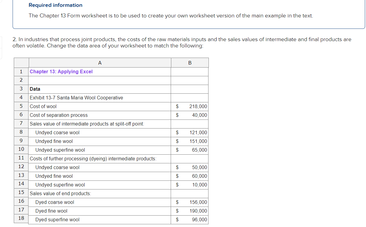 Solved Required Information The Chapter 13 Form Worksheet Is Chegg