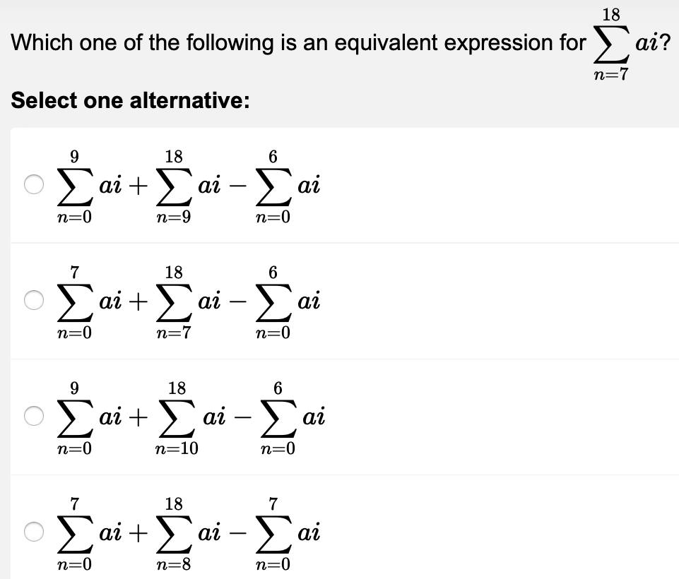 Solved 18 Which one of the following is an equivalent | Chegg.com