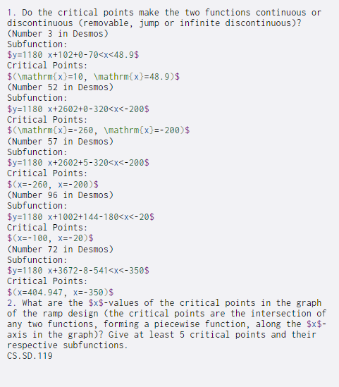 Solved 1. Do the critical points make the two functions | Chegg.com