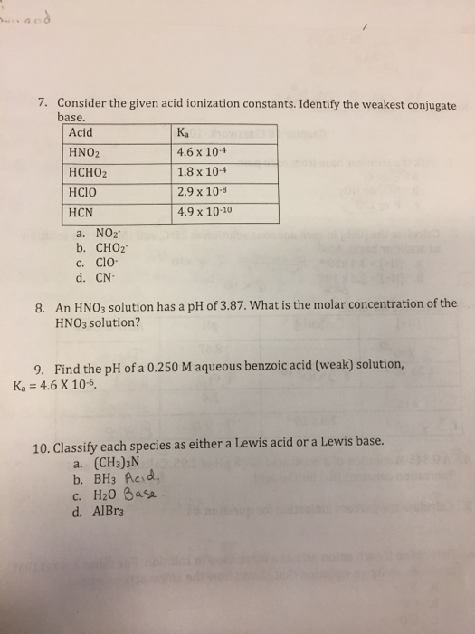 Solved 1. Pick the stronger base from each pair. a. F or cl | Chegg.com