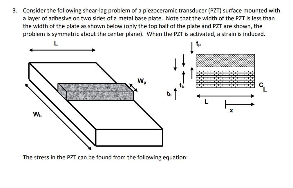 3. Consider The Following Shear-lag Problem Of A 