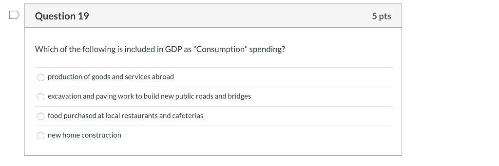 Solved Question 19 5 pts Which of the following is included | Chegg.com