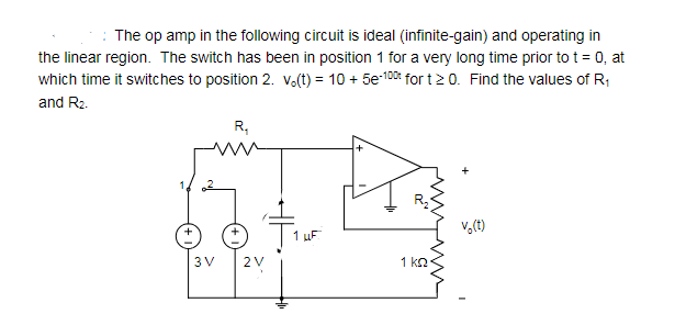 Solved The op amp in the following circuit is ideal | Chegg.com
