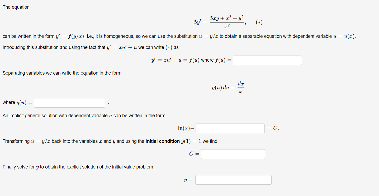 Solved The equation 5y′=x25xy+x2+y2, can be written in the | Chegg.com