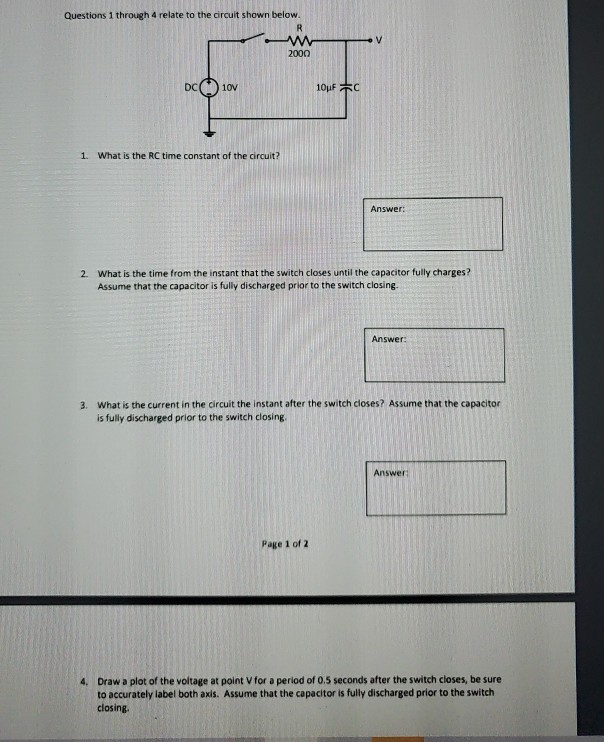 Solved Questions 1 through 4 relate to the circuit shown | Chegg.com