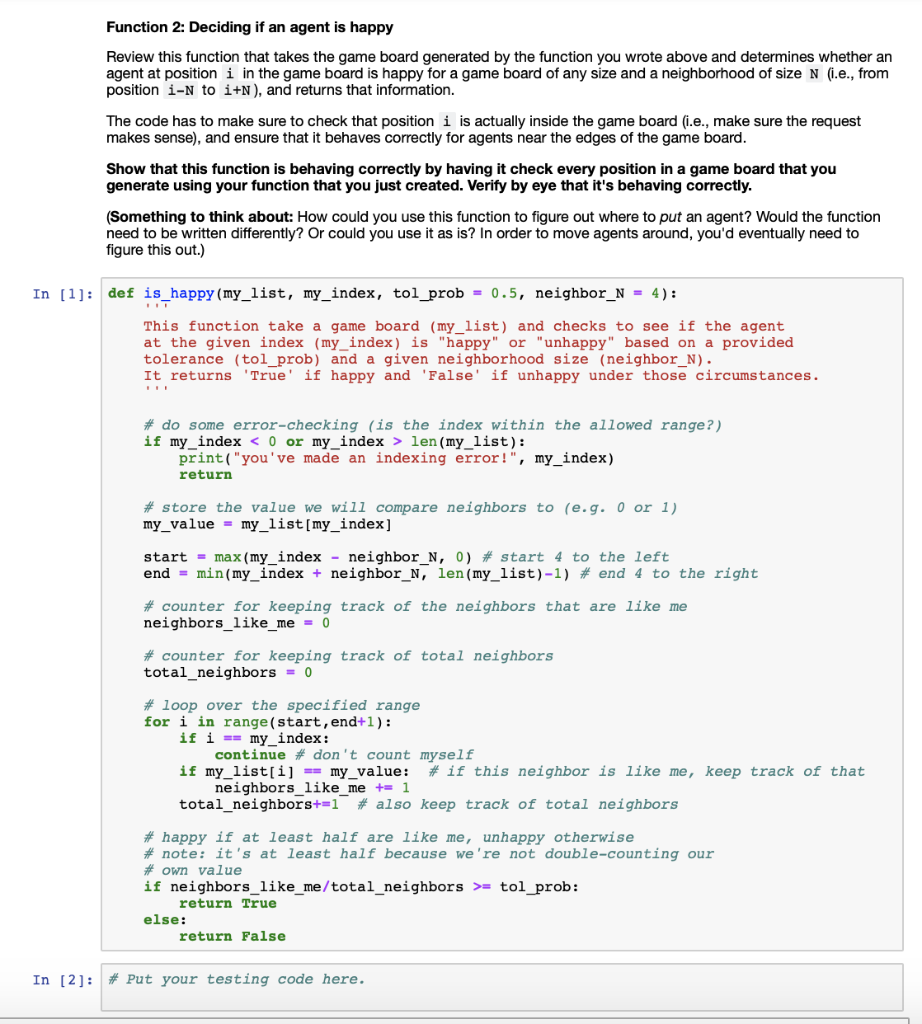 Coding up the Schelling model In class we're going to | Chegg.com