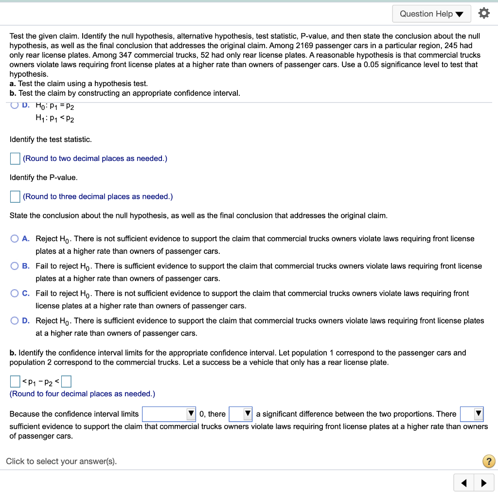 Solved Test the given claim. Identify the null hypothesis, | Chegg.com