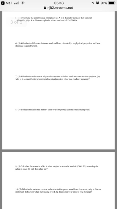 Solved Mail . 05:18 njit2.mrooms.net 1)(10) Draw the typical | Chegg.com
